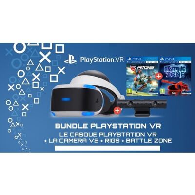 Sony Casque de réalité virtuelle - PLAYSTATION - VR - PS4 - Inclus: Battle Zone Rigs Camera Noir - Publicité Sony Casque de réalité virtuelle - PLAYSTATION - VR - PS4 - Inclus: Battle Zone Rigs Camera Noir - Publicité