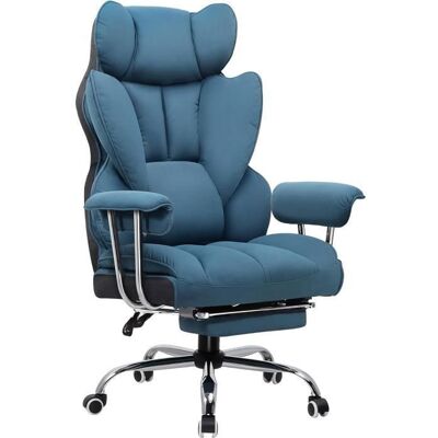 Chaise Gaming - GTPLAYER - Réglable - Repose-pieds télescopique - Ergonomique - Bleu Bleu - Publicité Chaise Gaming - GTPLAYER - Réglable - Repose-pieds télescopique - Ergonomique - Bleu Bleu - Publicité