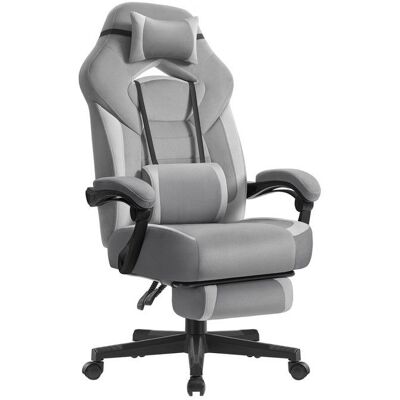 SONGMICS Chaise Gaming Ergonomique - Repose-Pieds - Coussin Ajustable - Support Lombaire - Gris Ardoise/Tourterelle Gris - Publicité SONGMICS Chaise Gaming Ergonomique - Repose-Pieds - Coussin Ajustable - Support Lombaire - Gris Ardoise/Tourterelle Gris - Publicité