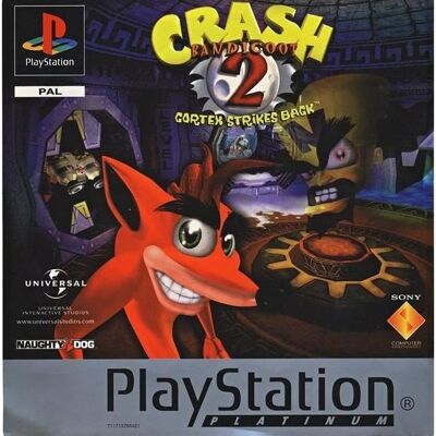 Jeu vidéo - SONY - Crash Bandicoot 2 (Platinum) - Plate-formes - PS1 - Édition Platinum - Publicité Jeu vidéo - SONY - Crash Bandicoot 2 (Platinum) - Plate-formes - PS1 - Édition Platinum - Publicité