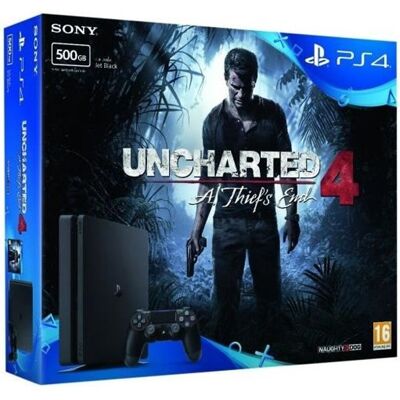 Sony Console de salon - Playstation - PS4 - 500 Go - Edition Slim - Uncharted 4 inclus Noir - Publicité Sony Console de salon - Playstation - PS4 - 500 Go - Edition Slim - Uncharted 4 inclus Noir - Publicité