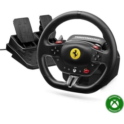 Volant + pédalier - THRUSTMASTER - T98 Ferrari 296 GTS - Pour XBOX et PC - Noir Noir - Publicité Volant + pédalier - THRUSTMASTER - T98 Ferrari 296 GTS - Pour XBOX et PC - Noir Noir - Publicité