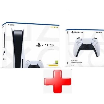 Sony Playstation 5 Edition Standard avec lecteur + 2 eme manette Blanc - Publicité Sony Playstation 5 Edition Standard avec lecteur + 2 eme manette Blanc - Publicité