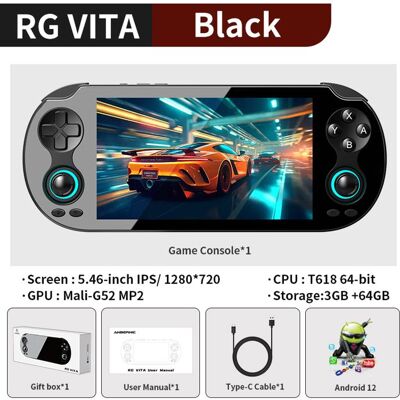 NOBRAND Console de jeux portable ANBERNIC RG VITA avec écran tactile IPS 5000 mAh Noir Sans Carte De Jeu Noir - Publicité NOBRAND Console de jeux portable ANBERNIC RG VITA avec écran tactile IPS 5000 mAh Noir Sans Carte De Jeu Noir - Publicité