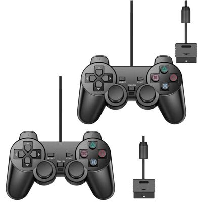 2 X Manette pour Playstation 2 PS2 joypad Shock - 140 m - Compatible PS2 PS2 Slim PS Two PS1 PSX - - Pack 2 joueurs - Straße Game ® Noir - Publicité 2 X Manette pour Playstation 2 PS2 joypad Shock - 140 m - Compatible PS2 PS2 Slim PS Two PS1 PSX - - Pack 2 joueurs - Straße Game ® Noir - Publicité