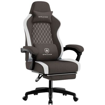 Chaise de gaming - GTPLAYER - Fauteuil ergonomique à ressorts ensachés - Accoudoirs - Repose-pieds - Tissu respirant Marron Marron - Publicité Chaise de gaming - GTPLAYER - Fauteuil ergonomique à ressorts ensachés - Accoudoirs - Repose-pieds - Tissu respirant Marron Marron - Publicité