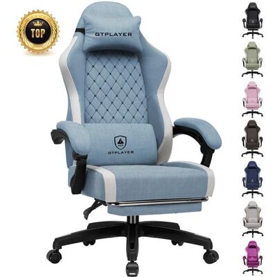 Chaise de gaming - GTPLAYER - GTPLAYER - Ressorts ensachés - Accoudoirs réglables - Repose-pieds Bleu - Publicité Chaise de gaming - GTPLAYER - GTPLAYER - Ressorts ensachés - Accoudoirs réglables - Repose-pieds Bleu - Publicité
