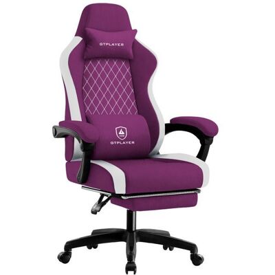 Chaise de gaming - GTPLAYER - GTPLAYER - Coussin à ressorts ensachés - Repose-pieds - Tissu respirant Violet - Publicité Chaise de gaming - GTPLAYER - GTPLAYER - Coussin à ressorts ensachés - Repose-pieds - Tissu respirant Violet - Publicité