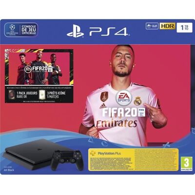 SONY COMPUTER ENTERTAINMENT Console PS4 Slim 1To Noire/Jet Black + FIFA 20 + 14 Jours dEssai PlayStation Plus - PlayStation Officiel Noir - Publicité SONY COMPUTER ENTERTAINMENT Console PS4 Slim 1To Noire/Jet Black + FIFA 20 + 14 Jours dEssai PlayStation Plus - PlayStation Officiel Noir - Publicité