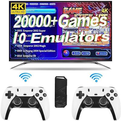 Console de jeu vidéo rétro - AProsp - M8PRO 64G - 20000 jeux intégrés - 4K HD - Double manette sans fil - Jeu à deux joueurs Noir - Publicité Console de jeu vidéo rétro - AProsp - M8PRO 64G - 20000 jeux intégrés - 4K HD - Double manette sans fil - Jeu à deux joueurs Noir - Publicité