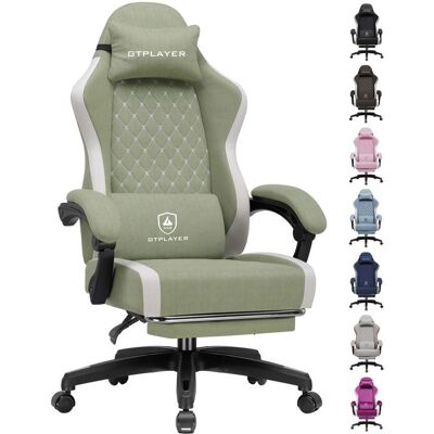 Chaise de Gaming - GTPLAYER - Fauteuil - Ressorts ensachés - Accoudoirs et repose-pieds - Rembourrage haute résilience Vert - Publicité Chaise de Gaming - GTPLAYER - Fauteuil - Ressorts ensachés - Accoudoirs et repose-pieds - Rembourrage haute résilience Vert - Publicité
