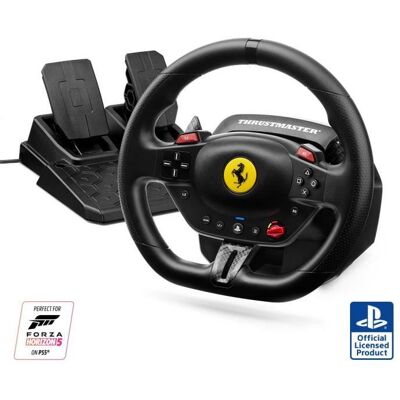 Volant + pédalier - Thrustmaster - T98-P Ferrari 296 GTB - Sans système audio - USB filaire - Noir Noir - Publicité Volant + pédalier - Thrustmaster - T98-P Ferrari 296 GTB - Sans système audio - USB filaire - Noir Noir - Publicité