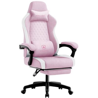 Chaise de Gaming - GTPLAYER - Modèle Gaming - Ressorts ensachés - Accoudoirs réglables - Repose-pieds Rose - Publicité Chaise de Gaming - GTPLAYER - Modèle Gaming - Ressorts ensachés - Accoudoirs réglables - Repose-pieds Rose - Publicité
