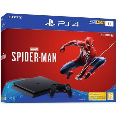 SONY COMPUTER ENTERTAINMENT Console PS4 Slim 1To Noire/Jet Black + Marvels Spider-Man - PlayStation Officiel - Publicité SONY COMPUTER ENTERTAINMENT Console PS4 Slim 1To Noire/Jet Black + Marvels Spider-Man - PlayStation Officiel - Publicité