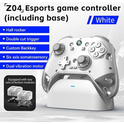 NOBRAND Manette de jeu sans fil Z04 avec base de charge pour PC Switch Android et iOS touches micro-actives Blanc - Publicité NOBRAND Manette de jeu sans fil Z04 avec base de charge pour PC Switch Android et iOS touches micro-actives Blanc - Publicité