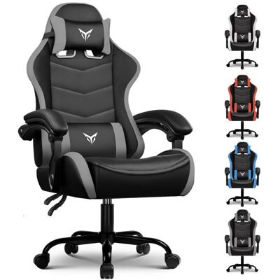 Chaise gaming - GTPLAYER - Ergonomique - Support lombaire réglable - Appui‑tête réglable - Accoudoirs Gris - Publicité Chaise gaming - GTPLAYER - Ergonomique - Support lombaire réglable - Appui‑tête réglable - Accoudoirs Gris - Publicité