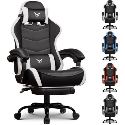 GTPLAYER Chaise Gaming Ergonomique avec Repose-Pieds Support Lombaire et Appui-Tête Réglables Fauteuil de Bureau - Blanc Rouge - Publicité GTPLAYER Chaise Gaming Ergonomique avec Repose-Pieds Support Lombaire et Appui-Tête Réglables Fauteuil de Bureau - Blanc Rouge - Publicité