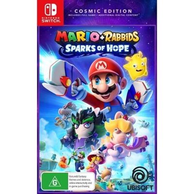 Jeu Switch - NINTENDO - Mario + Lapins Crétins : Sparks of Hope - Cosmic Edition - Aventure - Neuf sous blister - Publicité Jeu Switch - NINTENDO - Mario + Lapins Crétins : Sparks of Hope - Cosmic Edition - Aventure - Neuf sous blister - Publicité