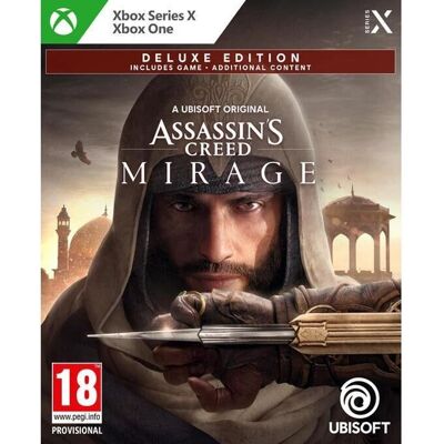 Assassins Creed Mirage Edition Deluxe - Jeu - Xbox Series X - Action - 7+ - Ubisoft - Publicité Assassins Creed Mirage Edition Deluxe - Jeu - Xbox Series X - Action - 7+ - Ubisoft - Publicité
