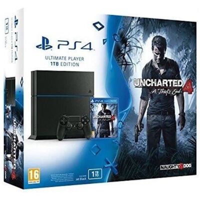 SONY COMPUTER ENTERTAINMENT Console de salon - PS4 - Bundle Uncharted 4 - 1 To - 2 manettes - Couleur Noir Noir - Publicité SONY COMPUTER ENTERTAINMENT Console de salon - PS4 - Bundle Uncharted 4 - 1 To - 2 manettes - Couleur Noir Noir - Publicité