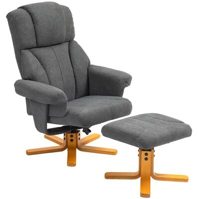 Fauteuil relax avec repose-pied - HOMCOM - dossier inclinable assise rembourrée - velours - 79x80x104cm - gris foncé Gris - Publicité Fauteuil relax avec repose-pied - HOMCOM - dossier inclinable assise rembourrée - velours - 79x80x104cm - gris foncé Gris - Publicité