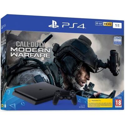 SONY COMPUTER ENTERTAINMENT Console PS4 Slim 1To Noire/Jet Black + Call of Duty Modern Warfare - PlayStation Officiel Noir - Publicité SONY COMPUTER ENTERTAINMENT Console PS4 Slim 1To Noire/Jet Black + Call of Duty Modern Warfare - PlayStation Officiel Noir - Publicité