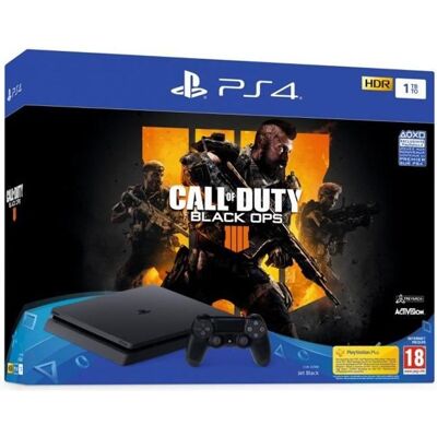 SONY COMPUTER ENTERTAINMENT Console PS4 Slim 1To Noire - Sony - Call of Duty Black Ops 4 - Jeu de tir - Multijoueur - Zombies Noir - Publicité SONY COMPUTER ENTERTAINMENT Console PS4 Slim 1To Noire - Sony - Call of Duty Black Ops 4 - Jeu de tir - Multijoueur - Zombies Noir - Publicité