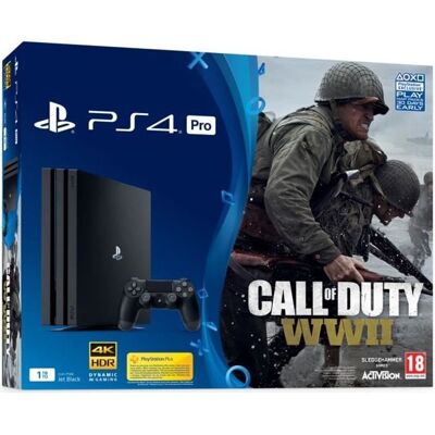 SONY COMPUTER ENTERTAINMENT PS4 PRO 1 To + Call Of Duty : World War II + Qui es-tu? (Jeu à télécharger) Noir - Publicité SONY COMPUTER ENTERTAINMENT PS4 PRO 1 To + Call Of Duty : World War II + Qui es-tu? (Jeu à télécharger) Noir - Publicité