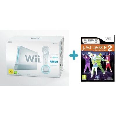 Konami Console de salon Wii Blanche - Nintendo - Sports Resort + Just Dance 2 - Sans fil - Bundle Blanc - Publicité Konami Console de salon Wii Blanche - Nintendo - Sports Resort + Just Dance 2 - Sans fil - Bundle Blanc - Publicité
