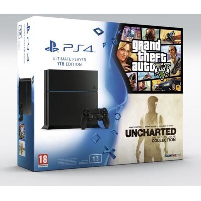 SONY COMPUTER ENTERTAINMENT PS4 + Uncharted The Nathan Drake Collection + GTA V Noir - Publicité SONY COMPUTER ENTERTAINMENT PS4 + Uncharted The Nathan Drake Collection + GTA V Noir - Publicité