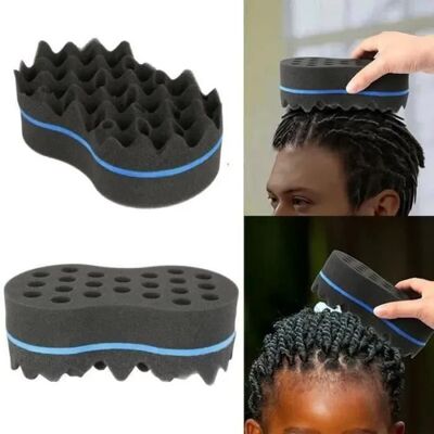 Brosse à cheveux en éponge brosse à cheveux en éponge naturelle éponge à boucler double face éponge à coiffer pour dreadlocks - Publicité Brosse à cheveux en éponge brosse à cheveux en éponge naturelle éponge à boucler double face éponge à coiffer pour dreadlocks - Publicité