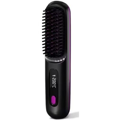 ZENORA Peigne à cheveux électrique LCD Usb céramique chauffant sans fil portable à ions négatifs Brosse à lisser rechargeable NOIR Noir - Publicité ZENORA Peigne à cheveux électrique LCD Usb céramique chauffant sans fil portable à ions négatifs Brosse à lisser rechargeable NOIR Noir - Publicité