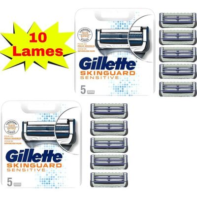 Gillette SkinGuard Sensitive Lames de Rechange Compatible Fusion – Pack 10 Lames Confort Peaux Sensibles Anti-Irritations - Publicité Gillette SkinGuard Sensitive Lames de Rechange Compatible Fusion – Pack 10 Lames Confort Peaux Sensibles Anti-Irritations - Publicité
