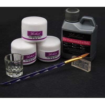 Kit de manucure - Résine Poudre Acrylique Liquide - Brosse à Ongles - Couleur Blanc-keeper - Publicité Kit de manucure - Résine Poudre Acrylique Liquide - Brosse à Ongles - Couleur Blanc-keeper - Publicité