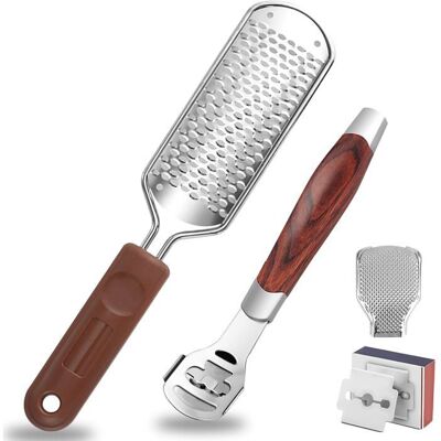 AIFEELIFE Râpe À Pied Professionnelle Lime À Pied Coupe Cors Kit Pédicure Avec 10 Lames Acier Inoxydable Set Lime Pour Pieds Pour Enleve Marron - Publicité AIFEELIFE Râpe À Pied Professionnelle Lime À Pied Coupe Cors Kit Pédicure Avec 10 Lames Acier Inoxydable Set Lime Pour Pieds Pour Enleve Marron - Publicité