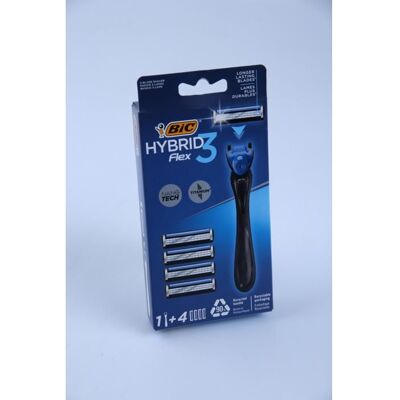 Rasoir Rechargeable - BIC - Hybrid - 3 Lames - Blister de 4 - Peaux Sensibles - Publicité Rasoir Rechargeable - BIC - Hybrid - 3 Lames - Blister de 4 - Peaux Sensibles - Publicité