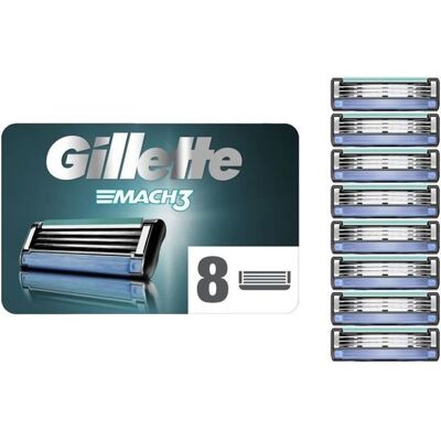 GILLETTE Lames de rasoir Mach3 x8 - Publicité GILLETTE Lames de rasoir Mach3 x8 - Publicité