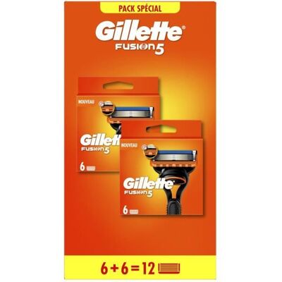 GILLETTE 12 Lames De Rasoirs Fusion5 - Publicité GILLETTE 12 Lames De Rasoirs Fusion5 - Publicité