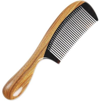 FNINIJEDE 1 Peigne bois de santal vert et corne de buffle fait main antistatique démêlant doux pour cuir chevelu sensible . Publicité FNINIJEDE 1 Peigne bois de santal vert et corne de buffle fait main antistatique démêlant doux pour cuir chevelu sensible . Publicité