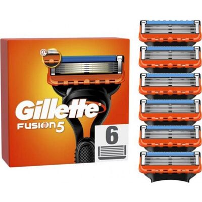 Lames de rasoir - GILLETTE - FUSION 5 - Pack de 6 - Anti-friction - Ergonomique - Publicité Lames de rasoir - GILLETTE - FUSION 5 - Pack de 6 - Anti-friction - Ergonomique - Publicité