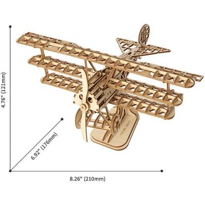 Maquette 3D en bois Biplan - ROBOTIME - Modèle Biplan - Jouet de construction - Jouets éducatifs Marron - Publicité Maquette 3D en bois Biplan - ROBOTIME - Modèle Biplan - Jouet de construction - Jouets éducatifs Marron - Publicité