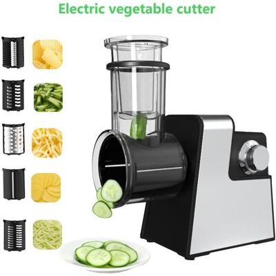 UVERBON Robot Coupe Légumes 500W Entrée XL Transparente 5 Lames (Râpés/Ondes/Hachoir) Corps Inox Mains Libres Lave-Vaisselle Gris - Publicité UVERBON Robot Coupe Légumes 500W Entrée XL Transparente 5 Lames (Râpés/Ondes/Hachoir) Corps Inox Mains Libres Lave-Vaisselle Gris - Publicité