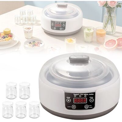 UVERBON YAOURTIÈRE - FROMAGÈRE - Avec Écran LED - Température & Minuteur Réglables - 1200ml Yaourt Automatique - 5 pots -Yaourt maison -15W Blanc - Publicité UVERBON YAOURTIÈRE - FROMAGÈRE - Avec Écran LED - Température & Minuteur Réglables - 1200ml Yaourt Automatique - 5 pots -Yaourt maison -15W Blanc - Publicité