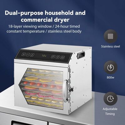 UVERBON Déshydrateur Alimentaire 8 plateaux - Minuterie 24H - 800W - Température réglable - inoxydable -Déshydrateur Alimentaire électrique Blanc - Publicité UVERBON Déshydrateur Alimentaire 8 plateaux - Minuterie 24H - 800W - Température réglable - inoxydable -Déshydrateur Alimentaire électrique Blanc - Publicité