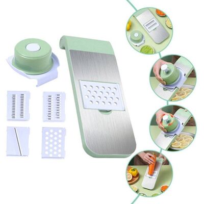 Mandoline électrique - DEMA - Facile à nettoyer - Protège-mains inclus - Râpe à légumes - Trancheuse 4 en 1 - Publicité Mandoline électrique - DEMA - Facile à nettoyer - Protège-mains inclus - Râpe à légumes - Trancheuse 4 en 1 - Publicité