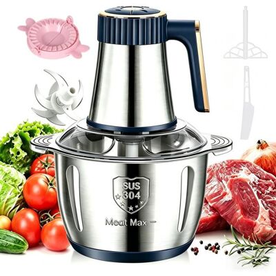 UVERBON Hachoir électrique 500W Bol en acier inoxydable 5L 6 lames 5 vitesses Système de pression simple Appareil de cuisine Multifonction Bleu - Publicité UVERBON Hachoir électrique 500W Bol en acier inoxydable 5L 6 lames 5 vitesses Système de pression simple Appareil de cuisine Multifonction Bleu - Publicité