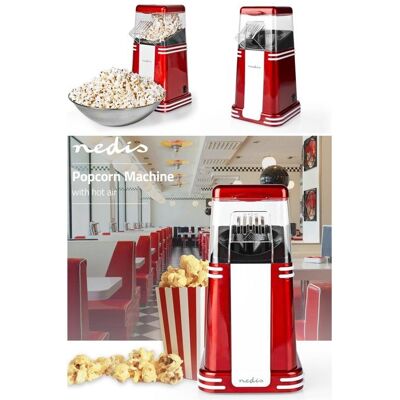 Machine à pop-corn - NEDIS - HQ 60 g 1200W - Air chaud (sans huile) - 40–60 g/portion - Rouge Rouge - Publicité Machine à pop-corn - NEDIS - HQ 60 g 1200W - Air chaud (sans huile) - 40–60 g/portion - Rouge Rouge - Publicité