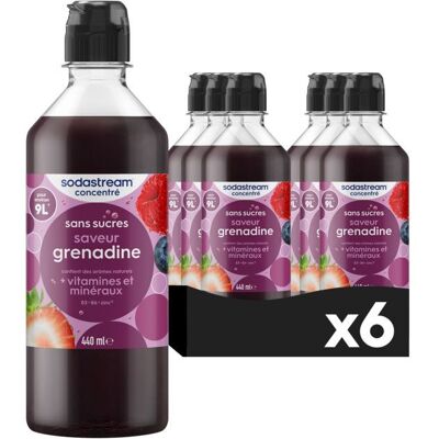 SodaStream Grenadine - lot de 6 - sans sucre - Concentré - Publicité SodaStream Grenadine - lot de 6 - sans sucre - Concentré - Publicité