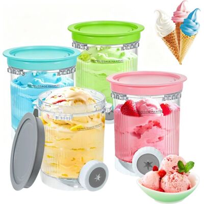 UVERBON Lot de 4 pots à glace à la crème antiadhésifs lavables en machine sans BPA résistants aux températures de -30°C à 150°C. Publicité UVERBON Lot de 4 pots à glace à la crème antiadhésifs lavables en machine sans BPA résistants aux températures de -30°C à 150°C. Publicité