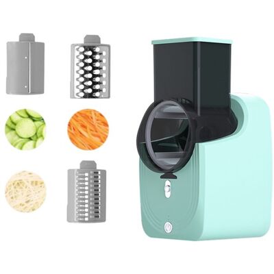 UVERBON Râpe à Fromage Électrique Coupe-légumes Professionnel avec 3 Lames Râpe Carottes Hachoir Électrique pour Fromage Concombres Vert - Publicité UVERBON Râpe à Fromage Électrique Coupe-légumes Professionnel avec 3 Lames Râpe Carottes Hachoir Électrique pour Fromage Concombres Vert - Publicité
